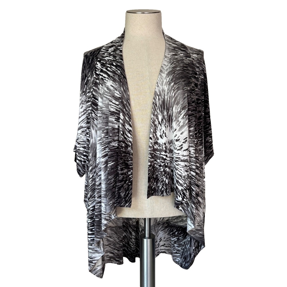 Chico's Womens 3 Abstract Open Front Cardigan Kimono Boho Chic Office Minimalist